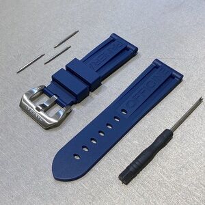 NEW Panerai Rubber Strap 24mm W/ Buckle in BLUE